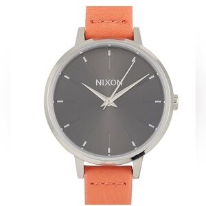 NIXON  Kensington Medium Quartz Grey Dial with orange leather strap Womens Watch
